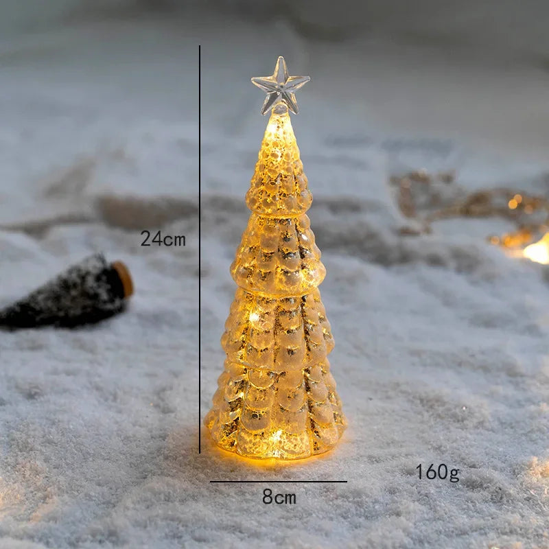 Glass Christmas Tree Ornament with LED Light