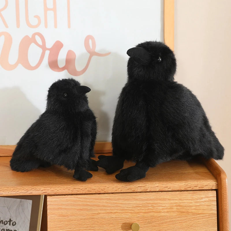 Realistic Black Crow Plush Toy