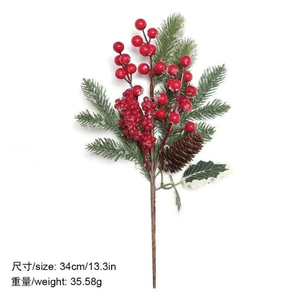 Artificial Red Berry & Pinecone Ornament