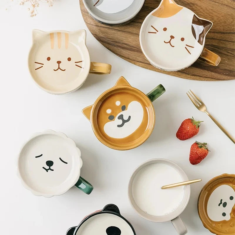 Cute Japanese-Style Breakfast Cup with Lid