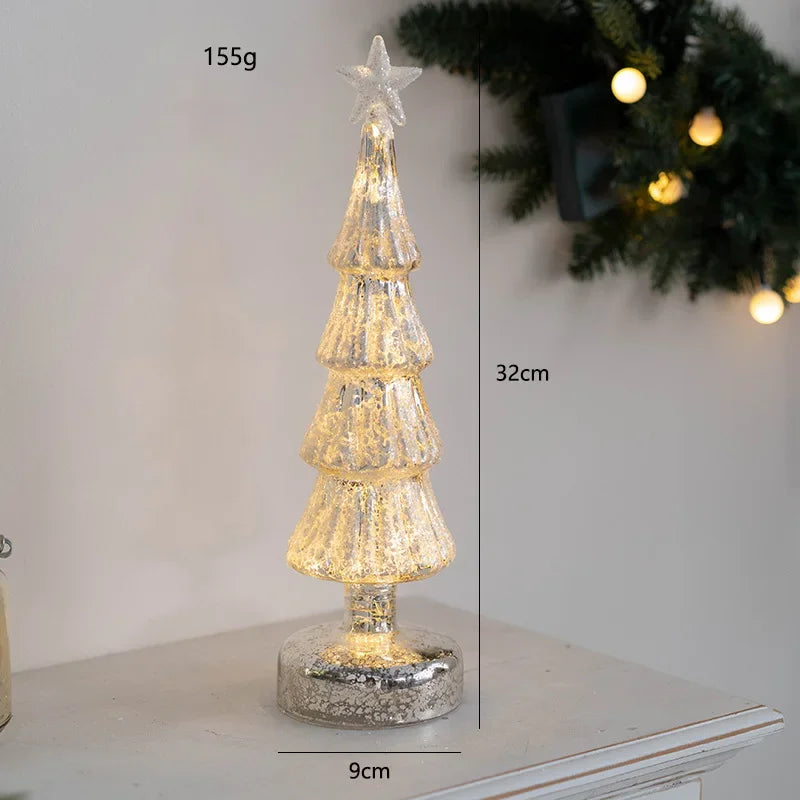 Glass Christmas Tree Ornament with LED Light