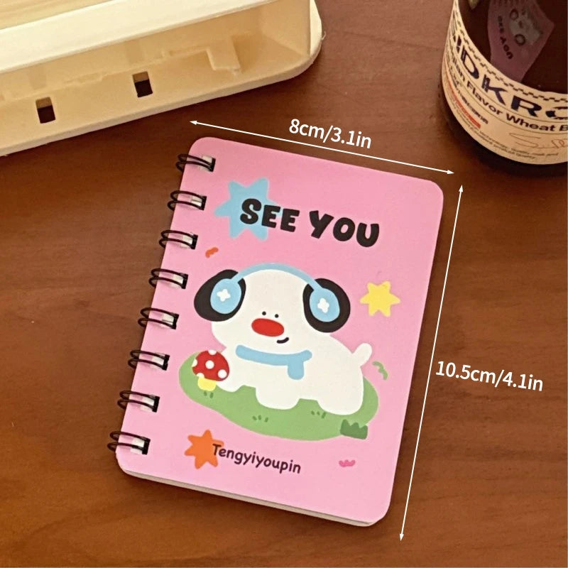 Kawaii  Spiral Notebook – A7 Mini Cartoon Journal