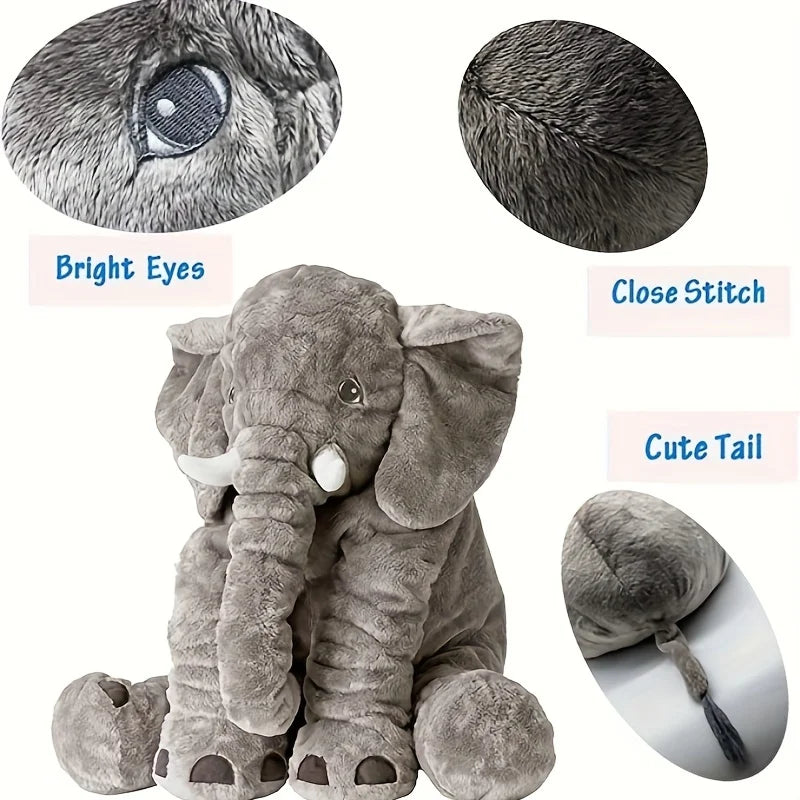 Soft Elephant Plush Pillow – 40cm