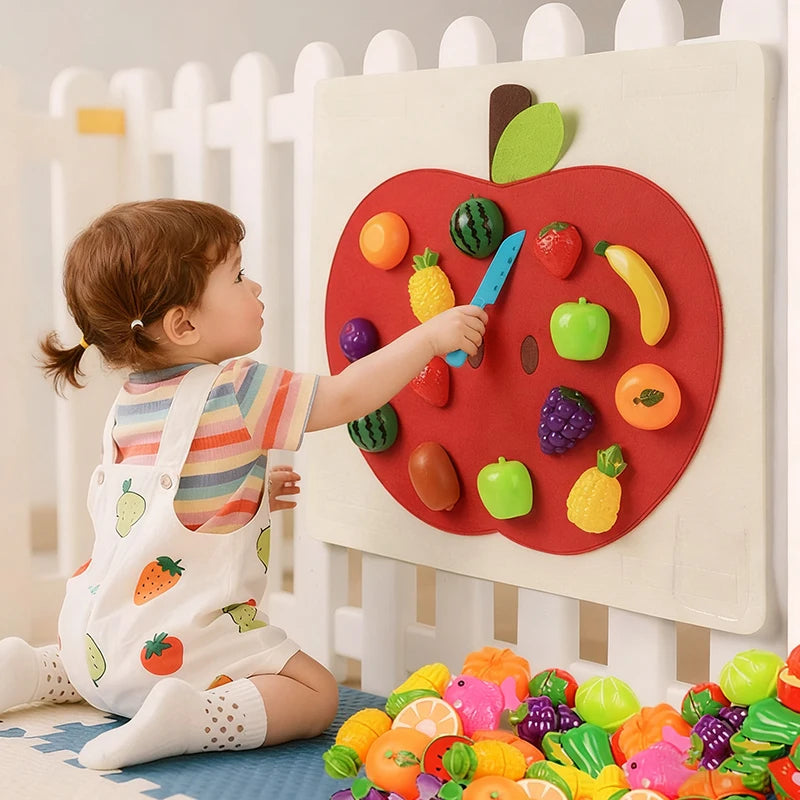 Felt Food Board Toy – Montessori Fine Motor & Early Learning Playset for Toddlers