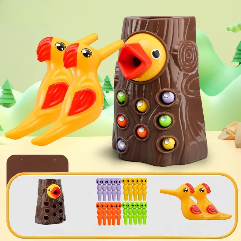 Magnetic Bird Bug Catching Toy – Montessori Early Learning Game for Kids