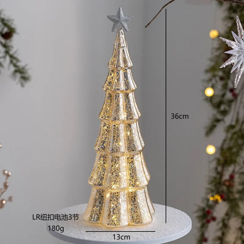 Glass Christmas Tree Ornament with LED Light