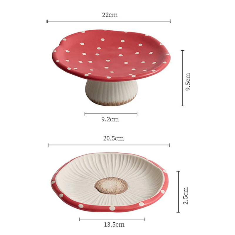 Cute Mushroom Ceramic Plate