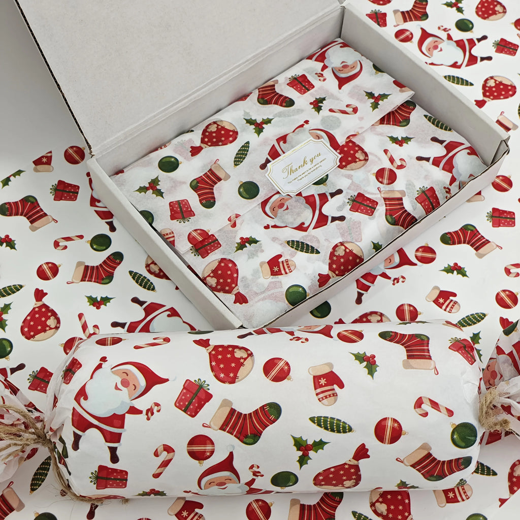 Christmas Patterned Tissue Paper – 10/20 Sheets Gift Wrapping Paper
