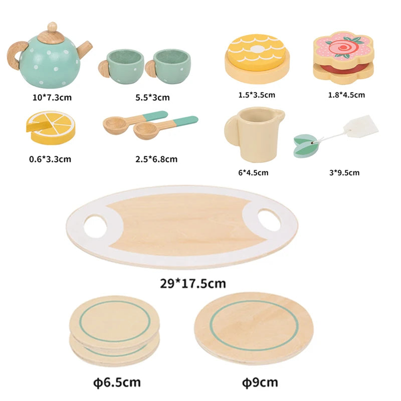 Wooden Afternoon Tea Set