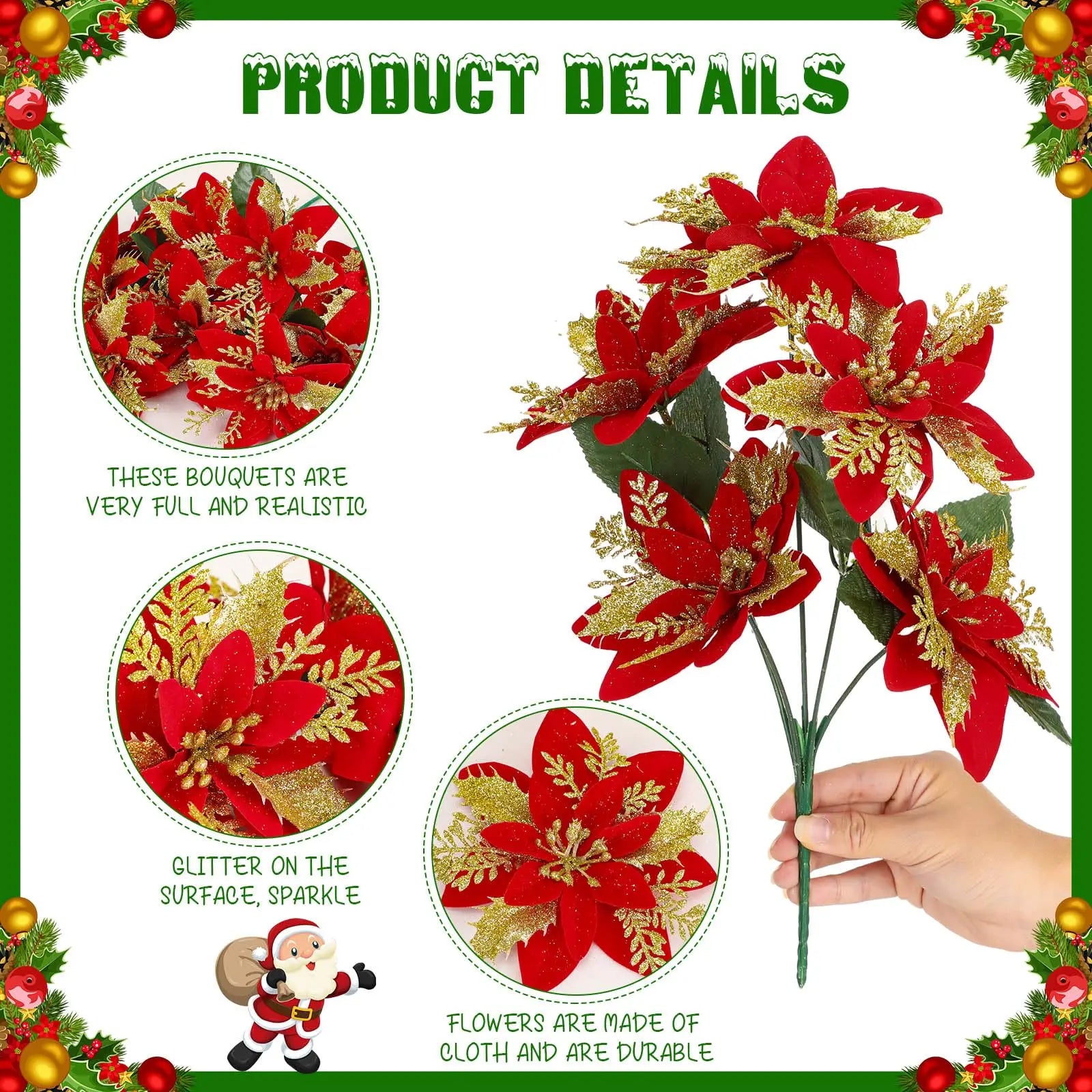 Glitter Christmas Poinsettia