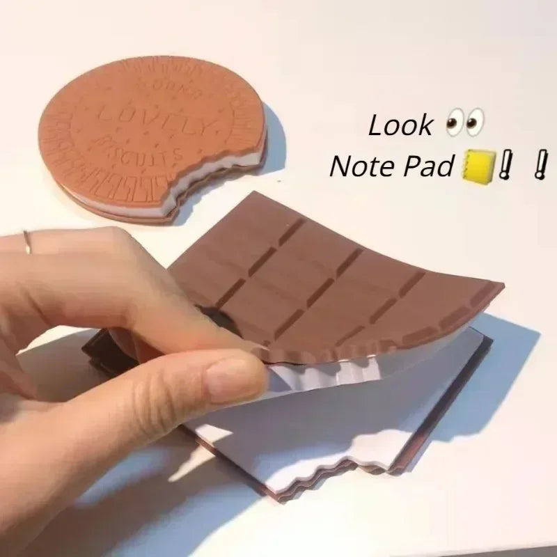 Chocolate & Cookie Notebook – Cute Kawaii Memo Pad (80 Sheets)