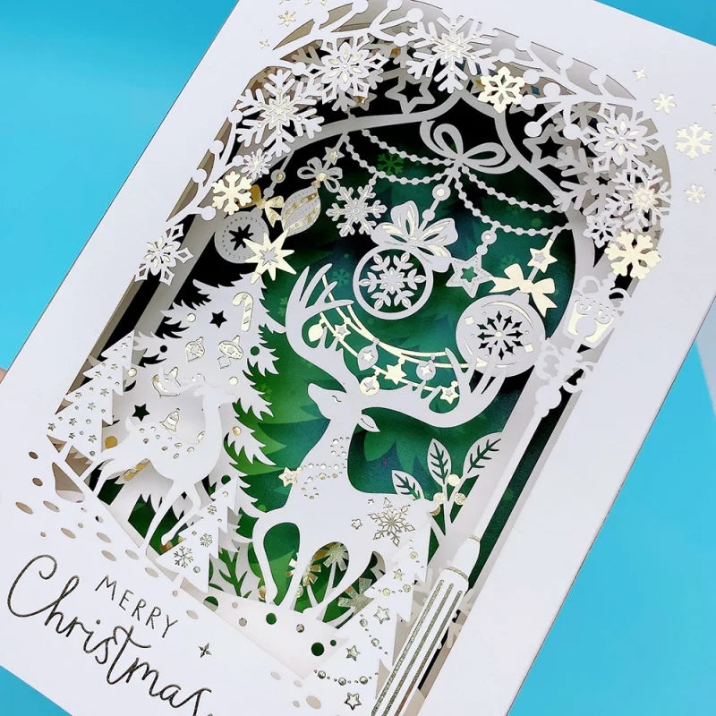 3D Christmas Greeting Card with Envelope
