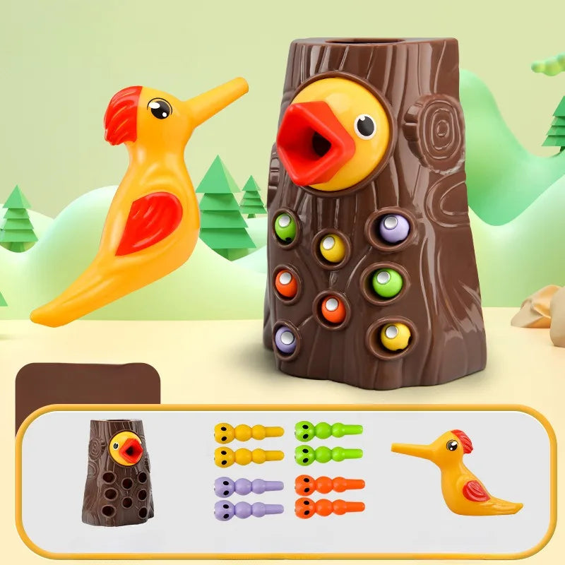 Magnetic Bird Bug Catching Toy – Montessori Early Learning Game for Kids