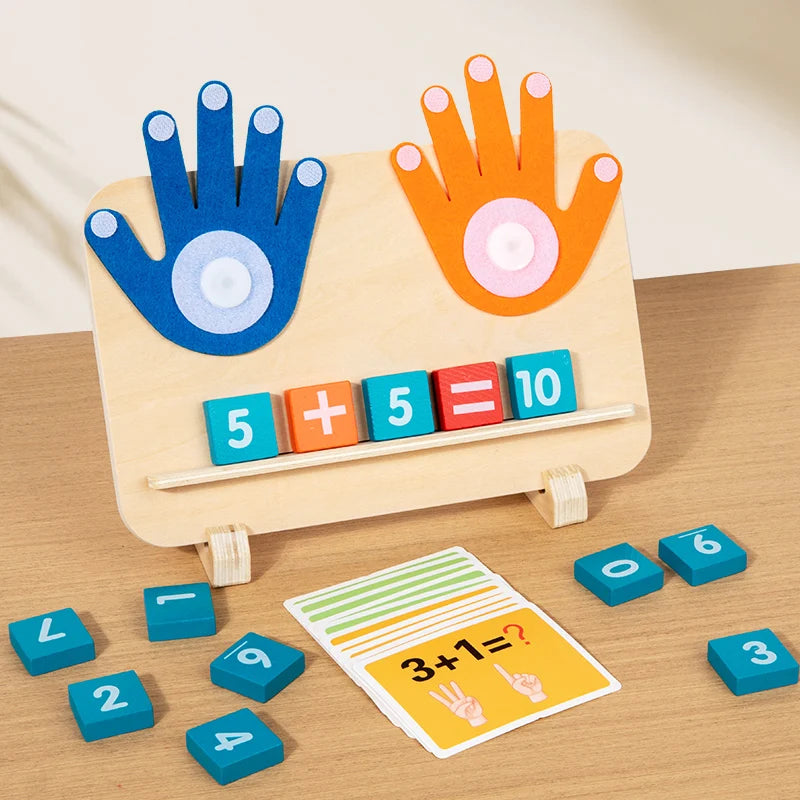 Wooden Finger Counting Toy – Montessori Math Learning Game for Toddlers