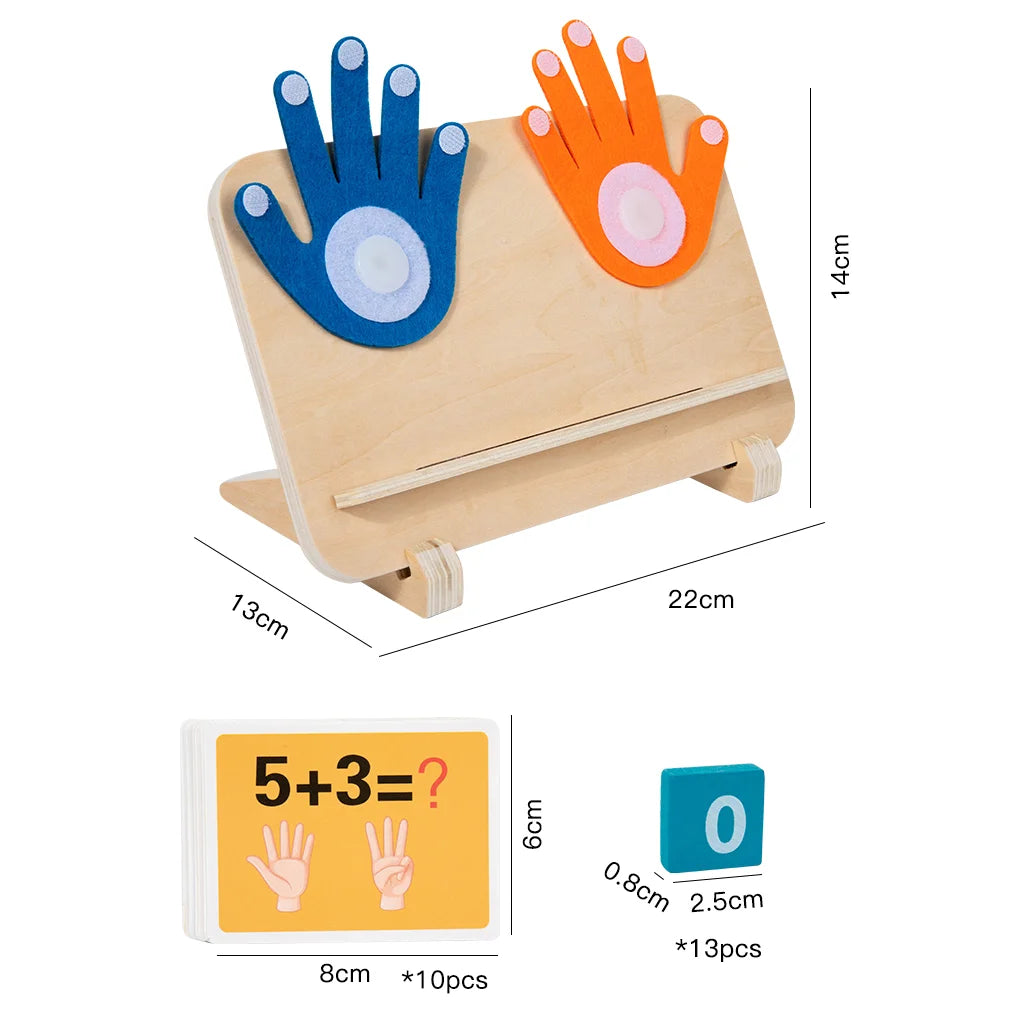 Wooden Finger Counting Toy – Montessori Math Learning Game for Toddlers