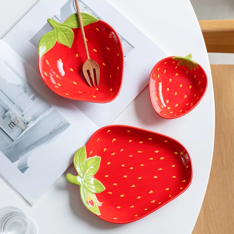 Strawberry-Shaped Ceramic Bowl