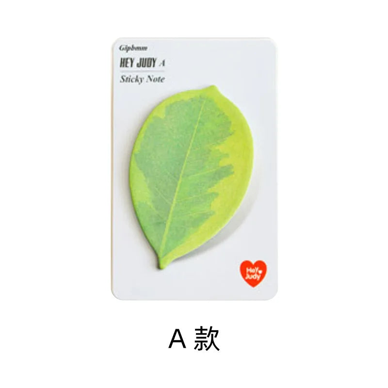 Leaf-Shaped Sticky Notes – Cute Stationery Memo Pad