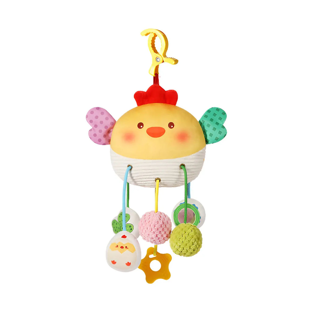 Hanging Bed Bell Toy – Cartoon Teething Pendant & Rattle for Babies