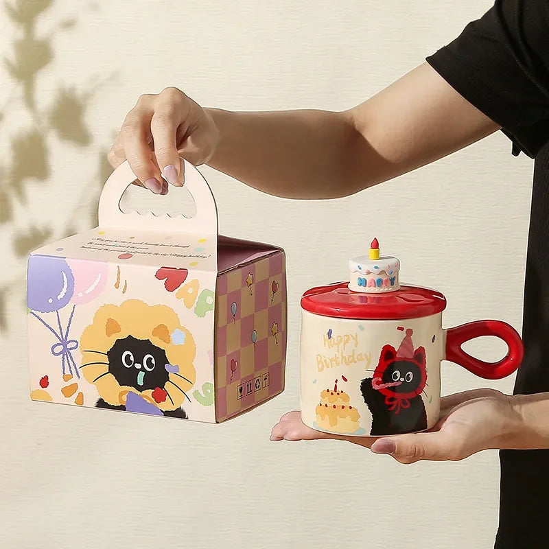 Cute Cartoon Cat Ceramic Mug