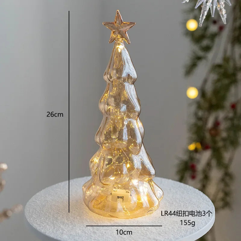 Glass Christmas Tree Ornament with LED Light