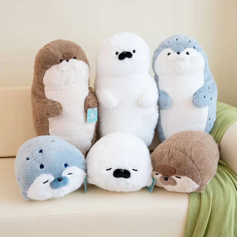 Blue Seal Plush Pillow – 40/70cm Soft Sea Animal Cushion