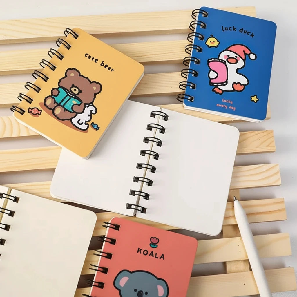 A7 Spiral Notebook – Cute Animal Mini Journal