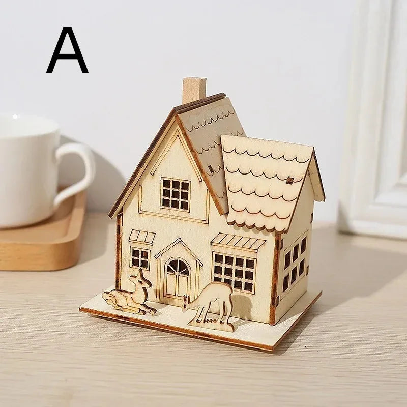 Wooden LED Christmas House