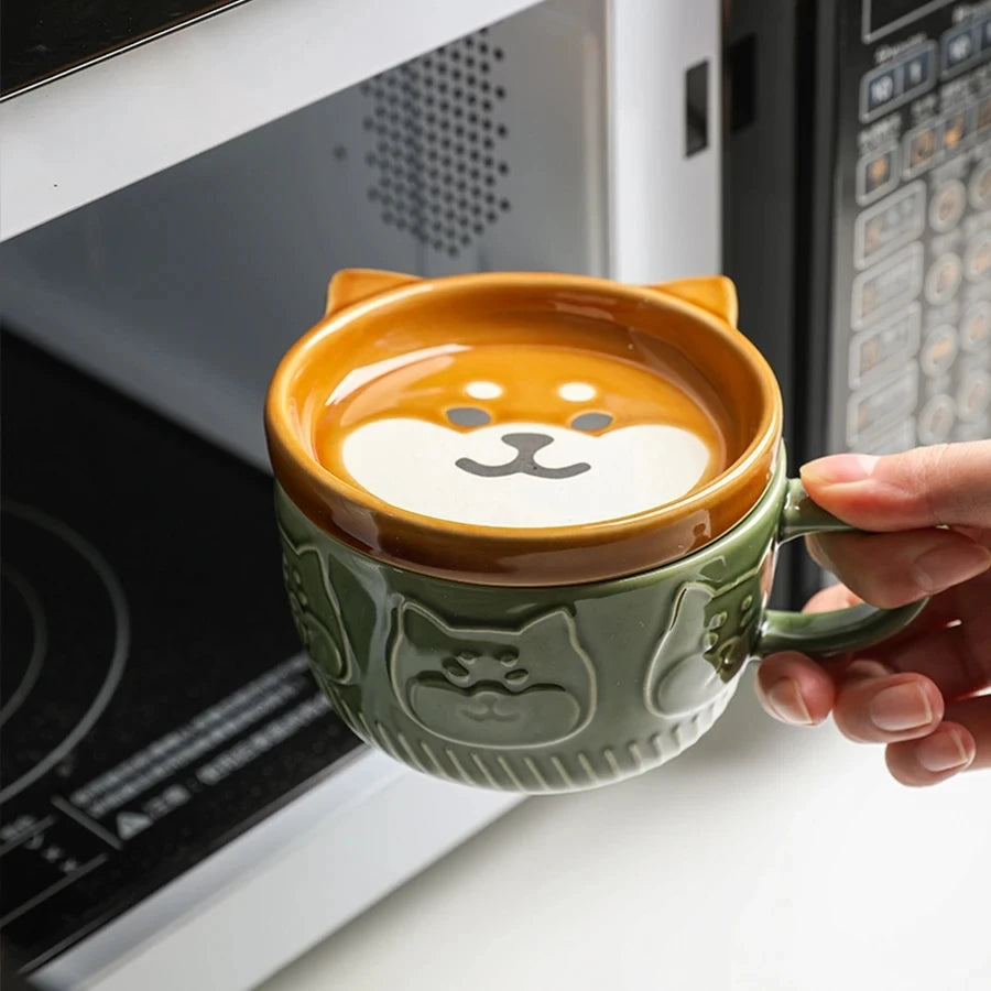 Cute Japanese-Style Breakfast Cup with Lid