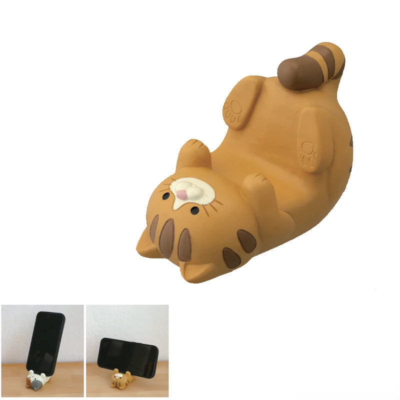 Japanese-Style Animal Desk Holder – Cute Resin Phone & Pen, glasses Stand