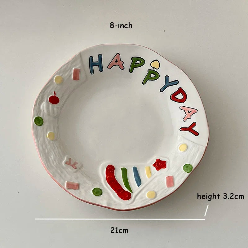 Hand-Painted Ceramic Plate