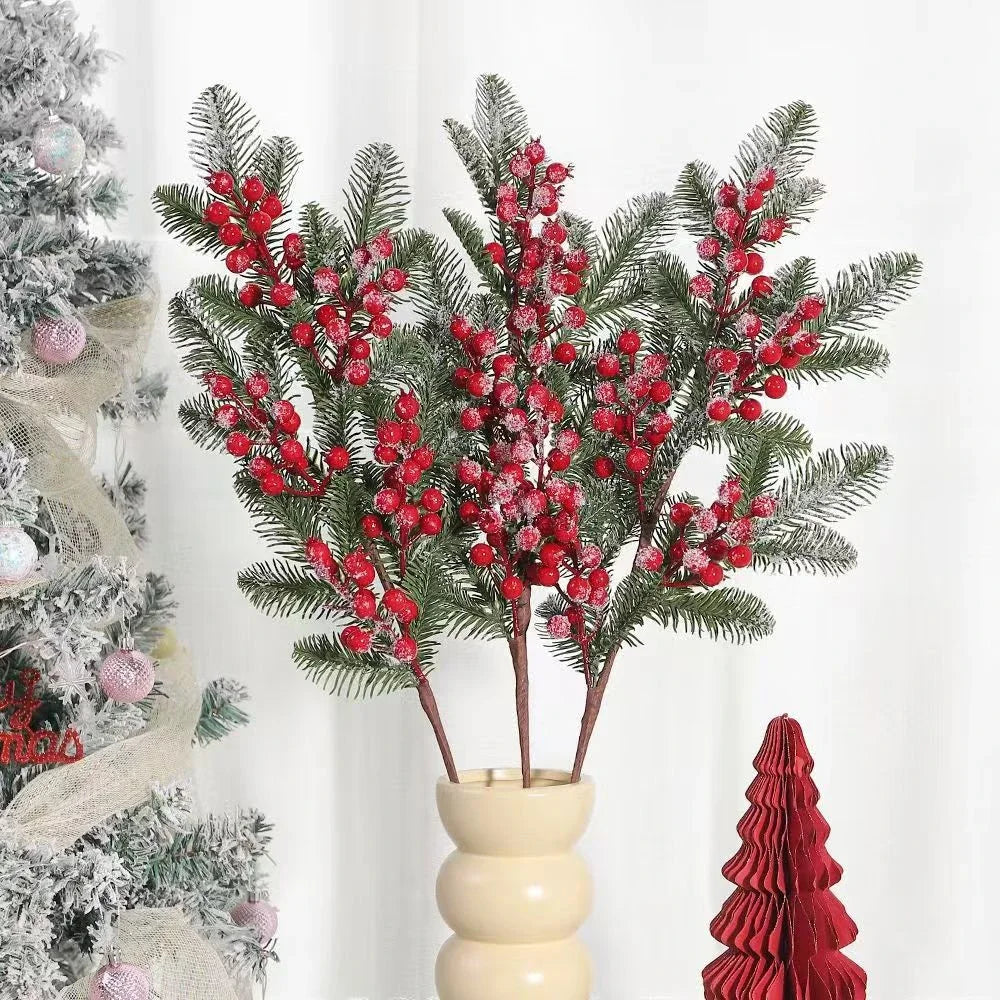 Artificial Red Berry & Pinecone Ornament