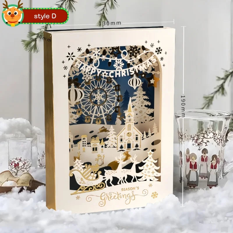 3D Christmas Greeting Card with Envelope
