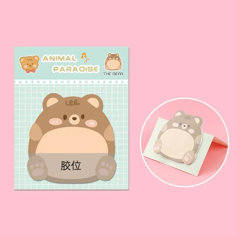 Cute Animal Sticky Notes – Cartoon Memo Pad Set (20 Sheets)