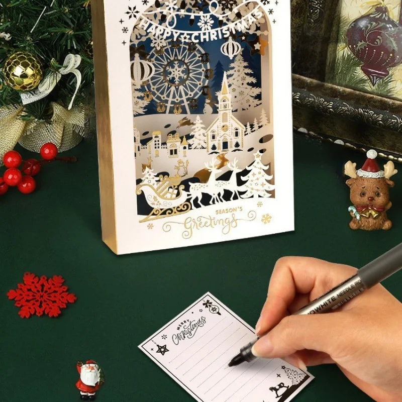 3D Christmas Greeting Card with Envelope
