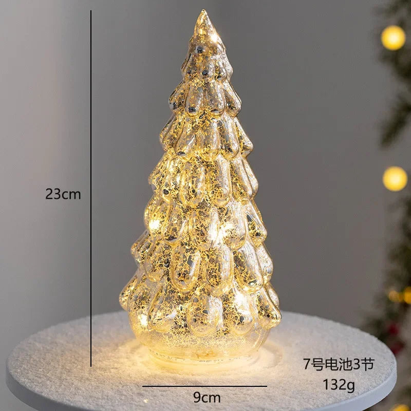 Glass Christmas Tree Ornament with LED Light