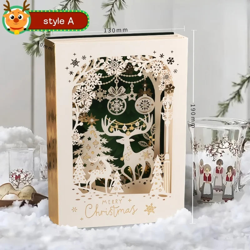 3D Christmas Greeting Card with Envelope