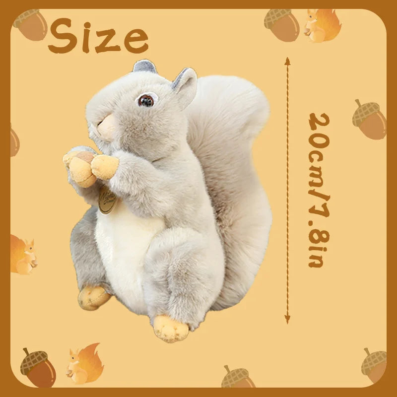 Realistic Squirrel Plush Toy – 20cm