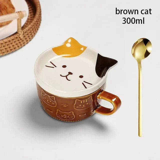 Cute Japanese-Style Breakfast Cup with Lid