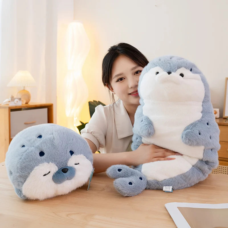 Coussin en peluche de sceau de sushi mignon pour enfants, Kanter marin réaliste, ShriAJSoft Butter frit japonais, oreiller en peluche, livraison directe