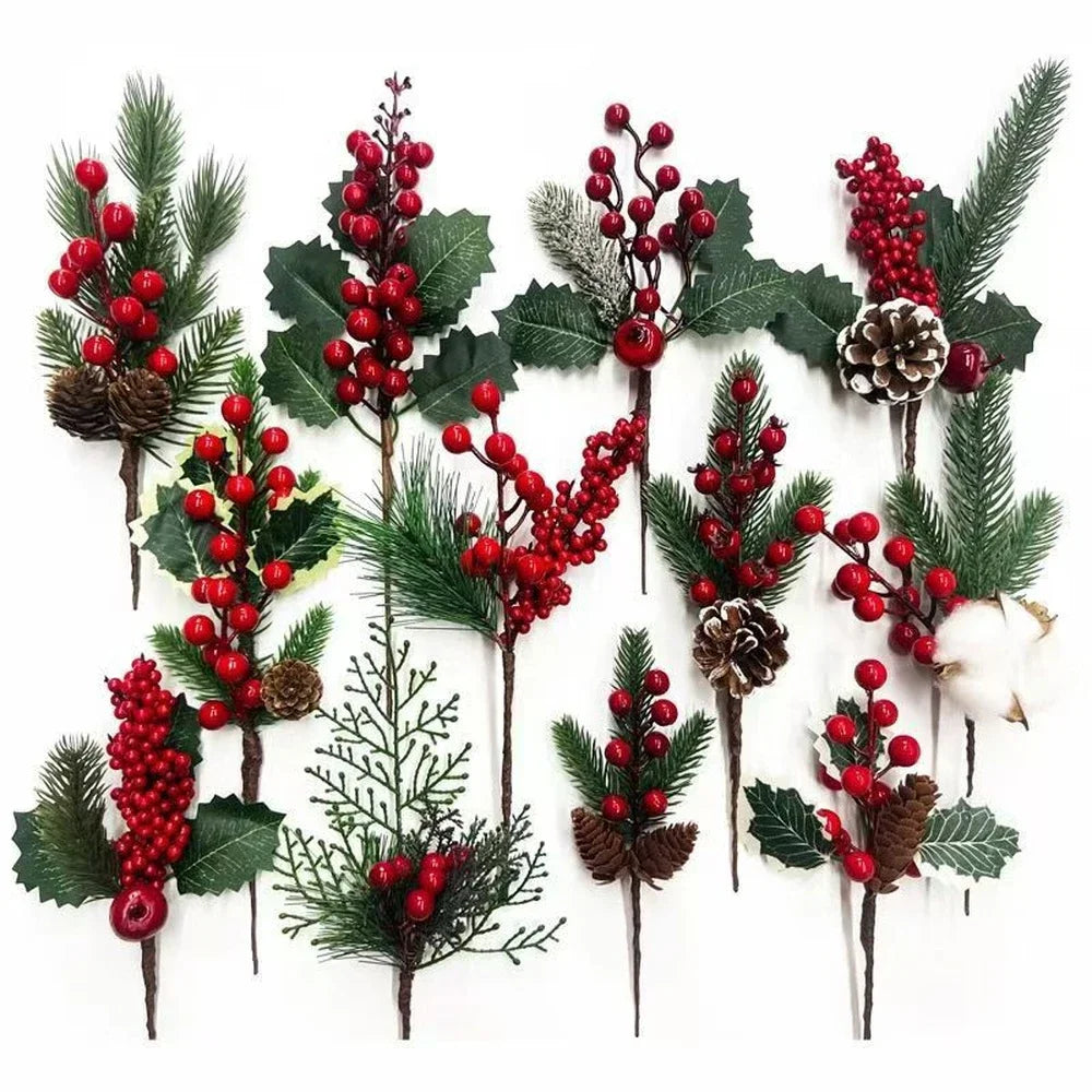 Artificial Red Berry & Pinecone Ornament