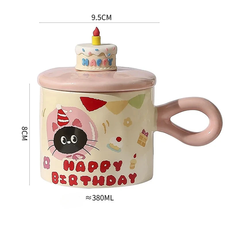 Cute Cartoon Cat Ceramic Mug