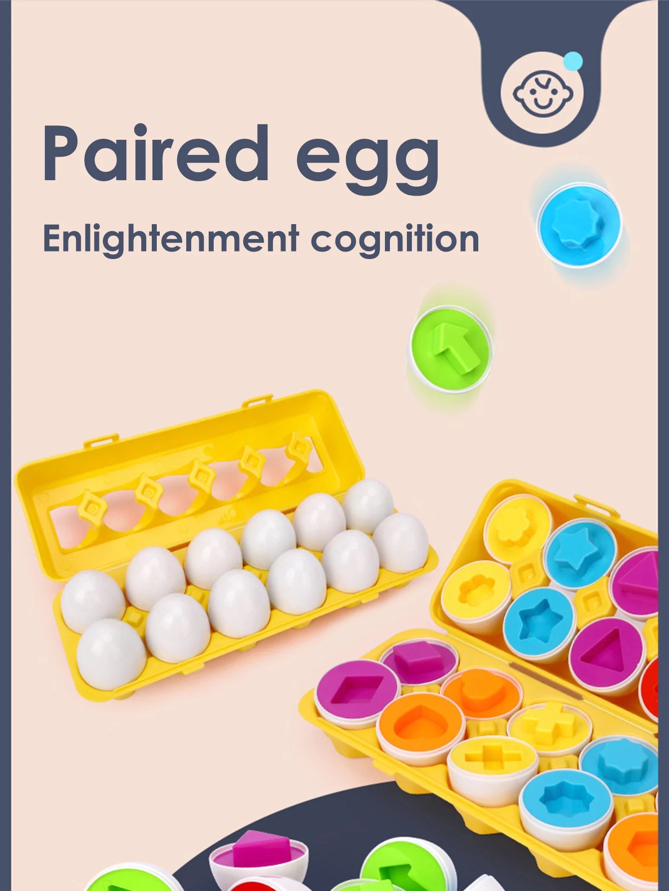Smart Egg Matching Toy – Montessori Color & Shape Recognition Eggs (6 Pieces)