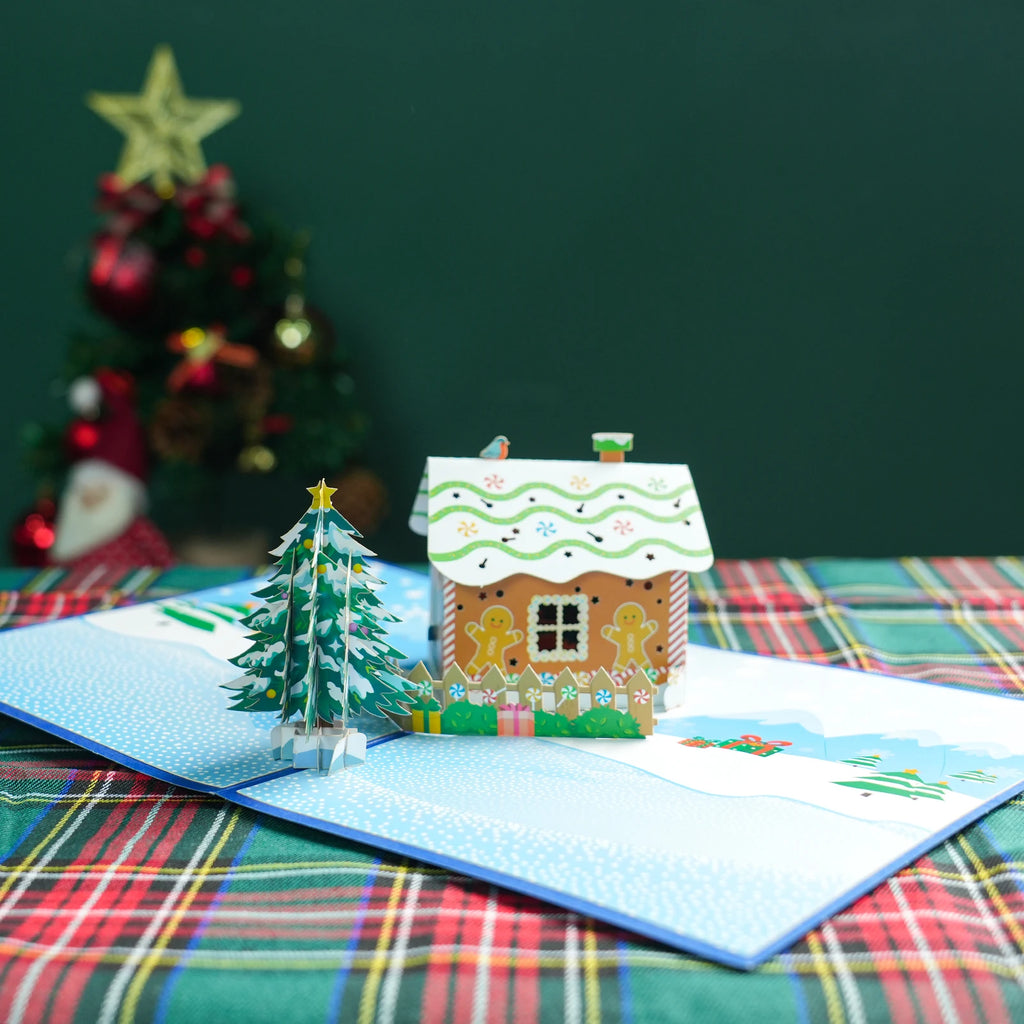 Autocollants de cartes de joyeux Noël découpés au laser, cartes pop-up, arbre de Noël, cadeau d'hiver, décoration de nouvel an, cartes de vministériels x