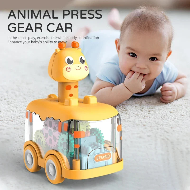 Press & Go Gear Car Toy – Light-Up Inertial Vehicle for Toddlers (Ages 1–5)