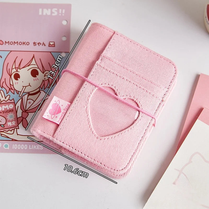 Korean Pink Heart Ring Binder – M5 Mini Journal & KPOP Scrapbook