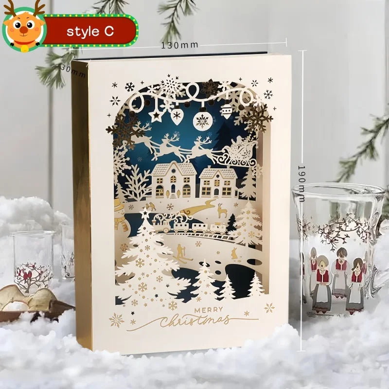 3D Christmas Greeting Card with Envelope