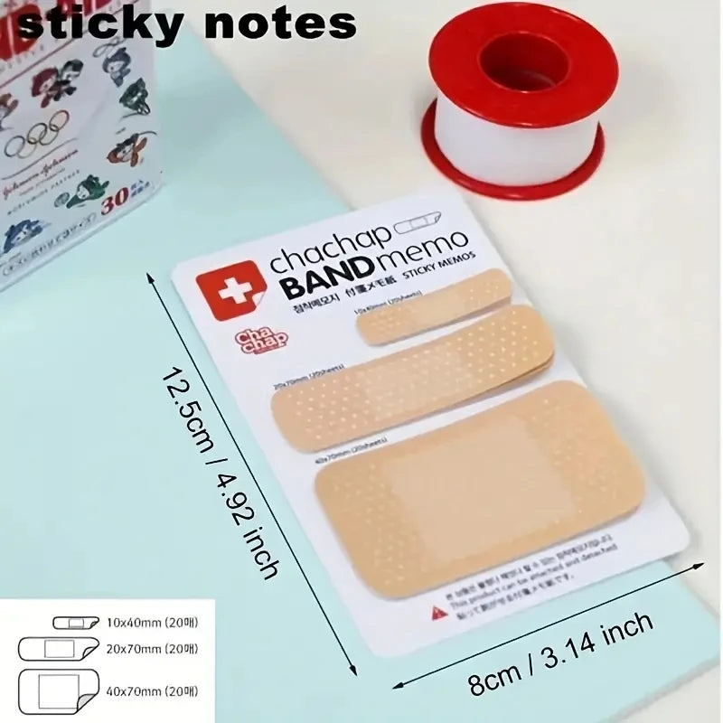 Bandage Sticky Notes Set – Cute Page Flags & Memo Labels