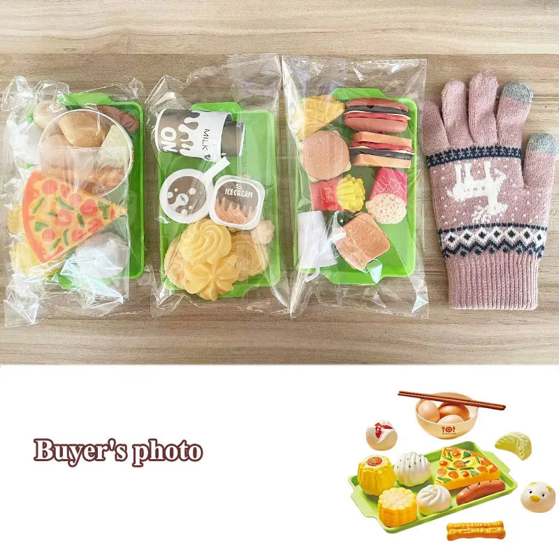 Mini Kitchen Playset – Pretend Food Hamburger & Cookie Toys for Kids