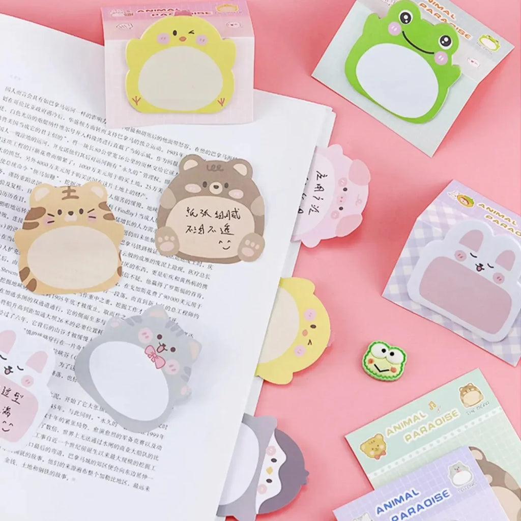 Cute Animal Sticky Notes – Cartoon Memo Pad Set (20 Sheets)
