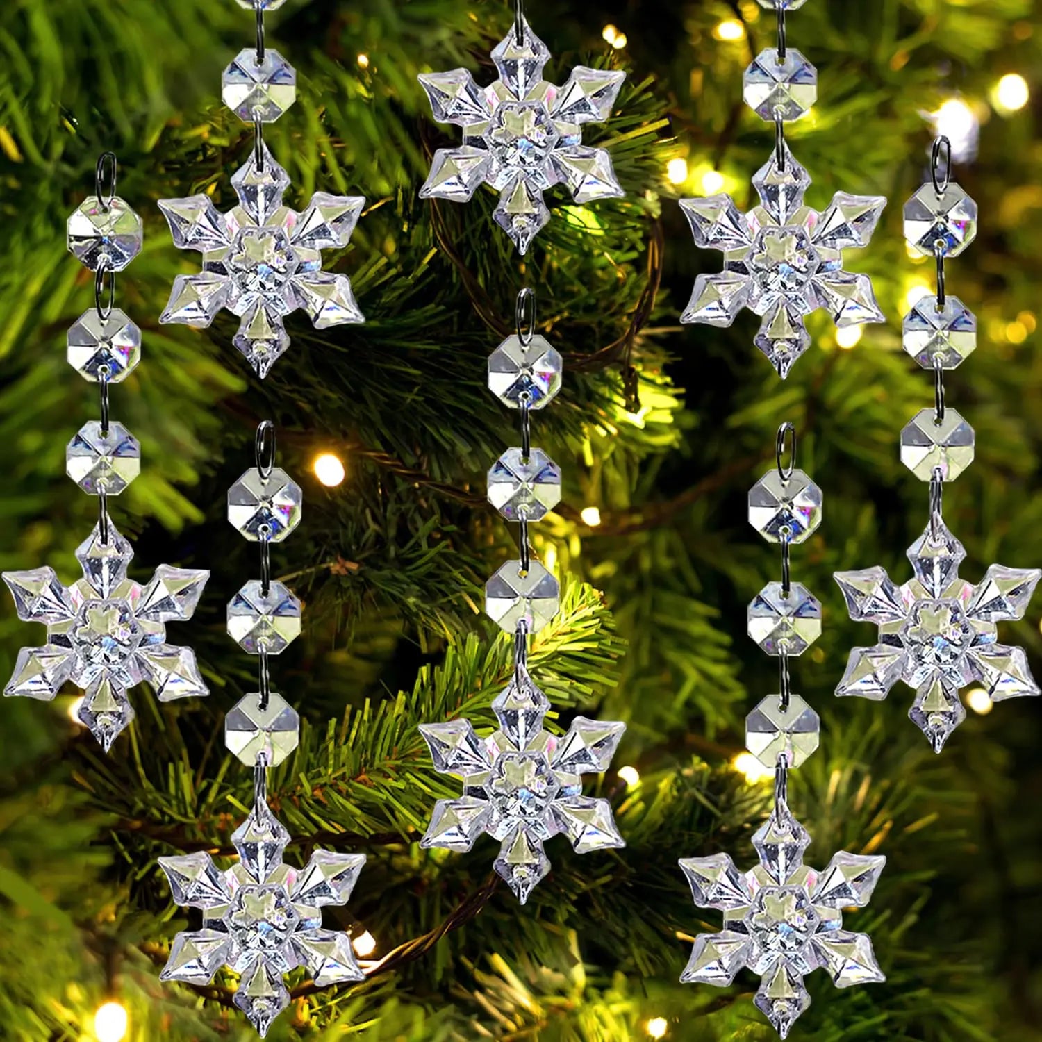 Crystal Snowflake Ornaments Set of 10 / 20 / 30